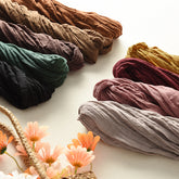 Retro Casual Pleated Solid Color Long Shawl Scarf